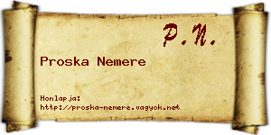 Proska Nemere névjegykártya